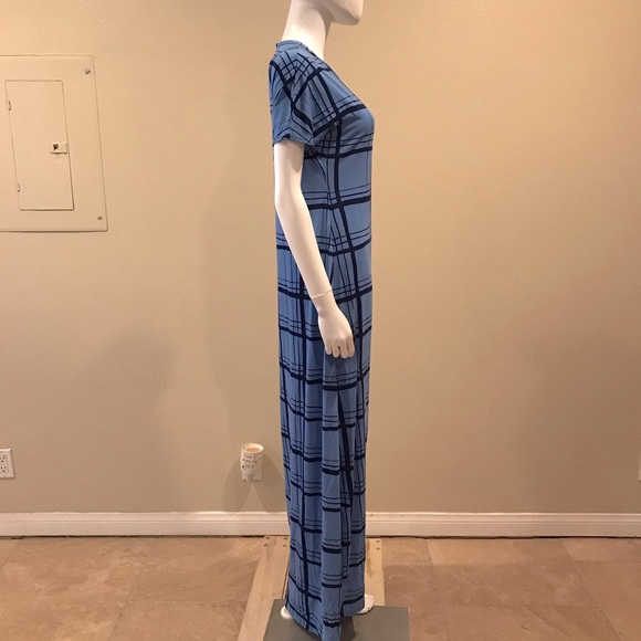 Summer Maxi Dress NEW Size Small Blue Dark Blue Striped Short Sleeve LuLaRoe - Picture 9 of 10